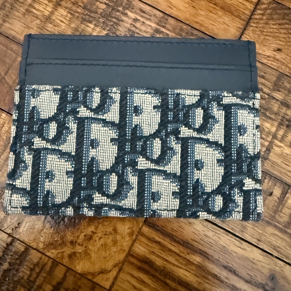 Dior Navy and Gold Card Holder - Picture 2 of 10